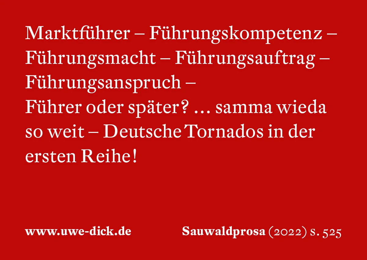 Uwe Dick: Führer oder später