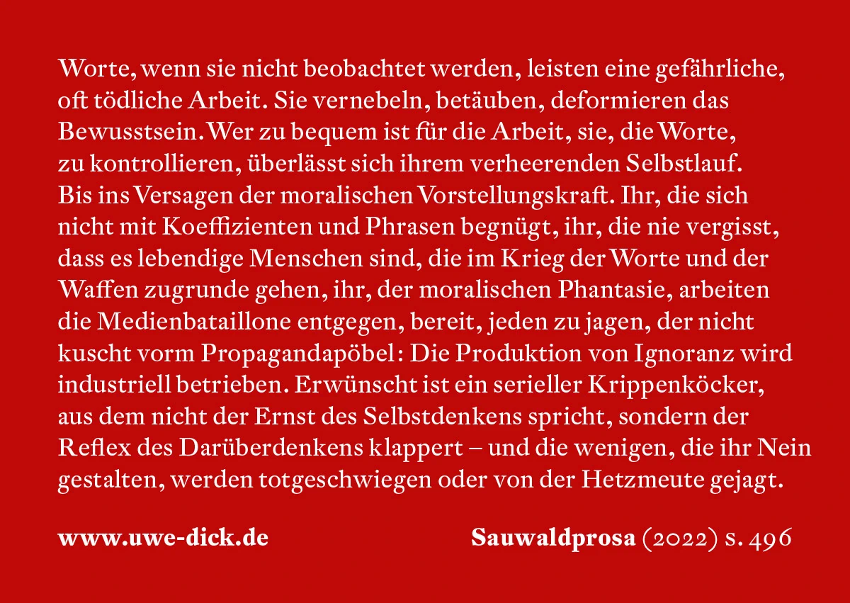 Uwe Dick: Worte